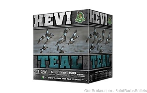 HEVI-Shot HEVI-Teal 12 Gauge 1500 fps 2.75" 1 1/8 oz. #6 – 25 Rounds-img-0