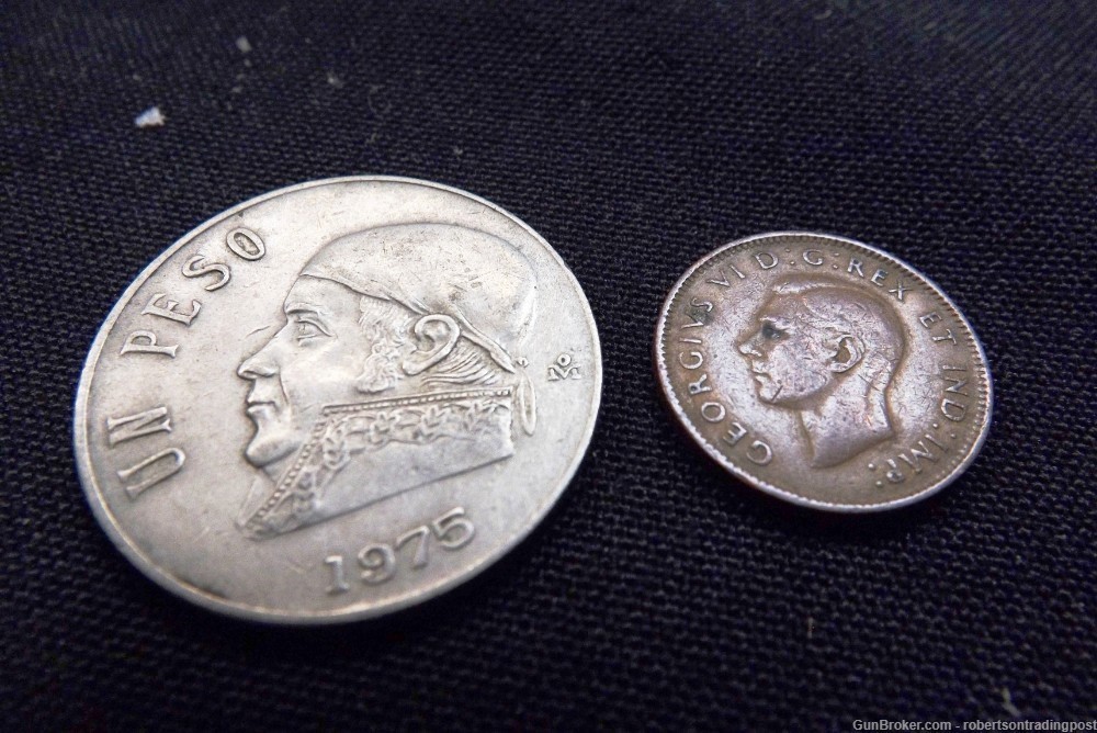 1906 Deutsche 1/2 Mark 1946 Cuba Peso 1943 Canadian Penny 4 Coins 1975 Peso-img-3