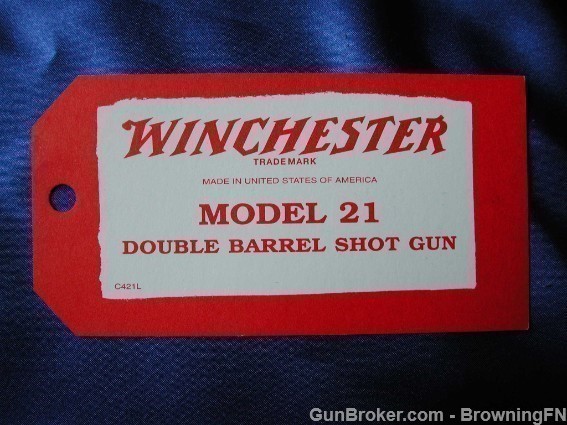 Original Winchester Model 21 Shotgun Hang Tag-img-0