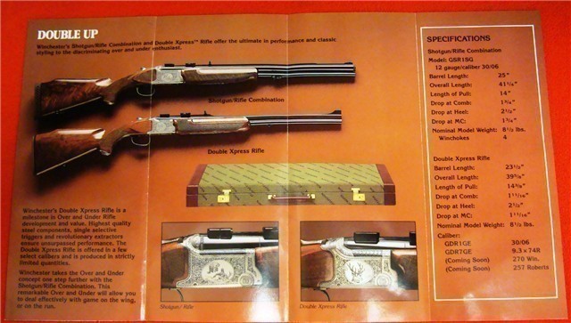 Orig Winchester Shotgun Rifle Combo Double Flyer-img-1