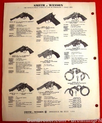 Orig S&W Price List All Models 4 Pages 1973-img-8