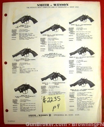 Orig S&W Price List All Models 4 Pages 1973-img-0