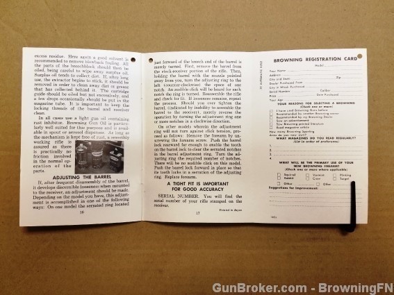 Orig Browning .22 Automatic Owners Instruction Manual 22-img-1