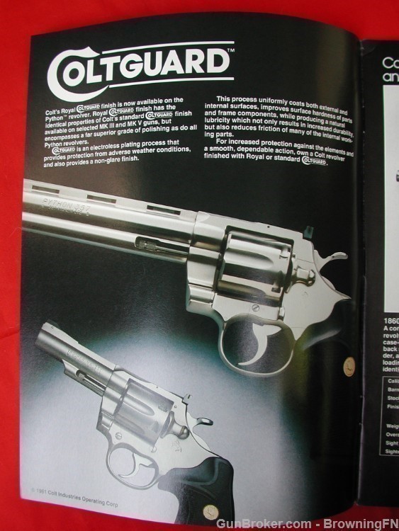 Orig Colt 1982 Catalog Python National Match Ace Government Model-img-10