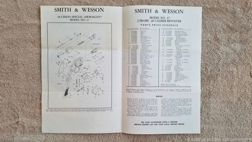 Orig S&W Model 37 Owners Instruction Manual 1981-img-1