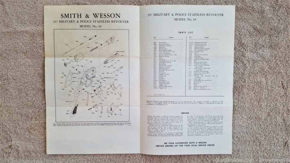Orig S&W Model 65 Owners Instruction Manual 1974-img-1