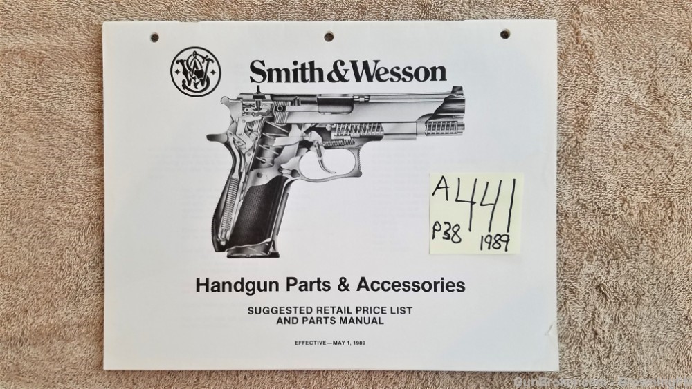 Orig S&W Handgun Parts & Accessories Retail Price List 1989-img-0