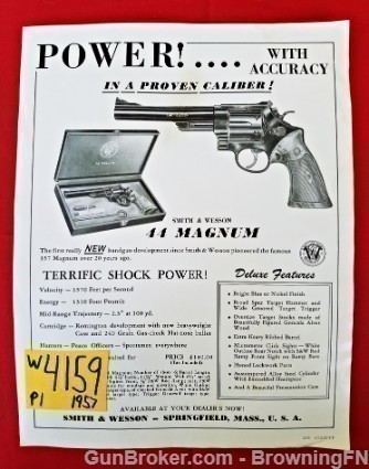 Orig Smith & Wesson S&W .44 Magnum Flyer 1960s-img-0