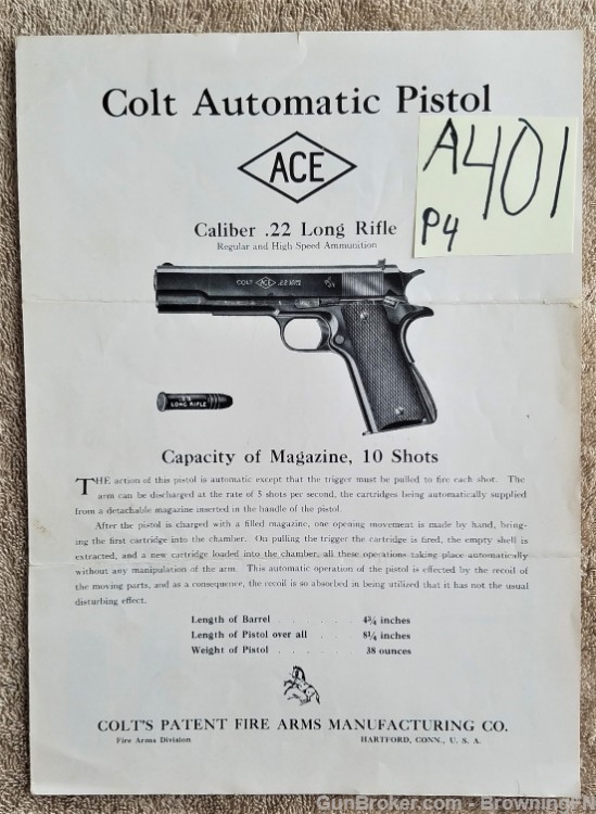 Orig Colt ACE Owners Instruction Manual-img-0