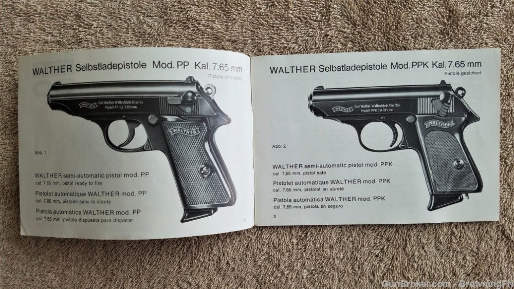 Orig Walther PP PPK Owners Instruction Manual-img-1