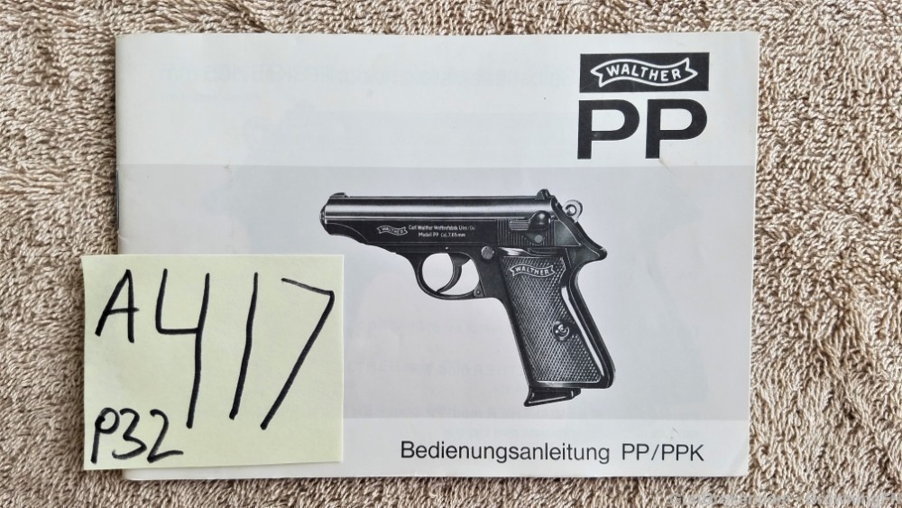 Orig Walther PP PPK Owners Instruction Manual-img-0