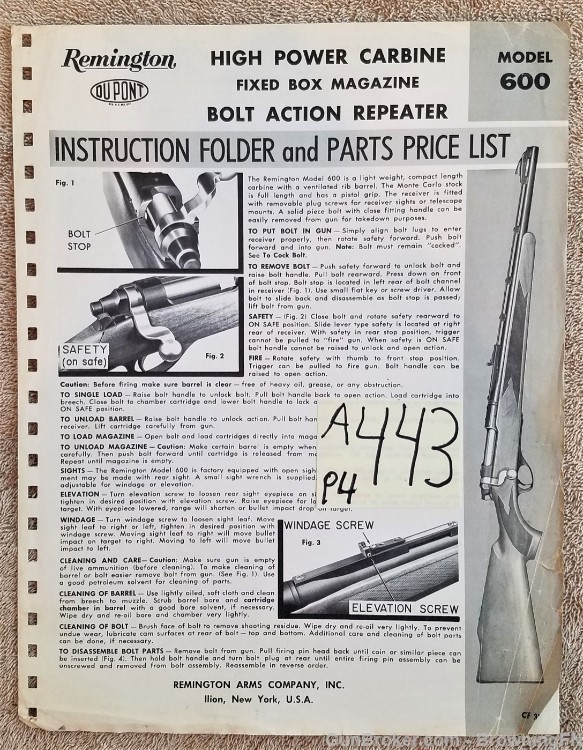 Orig Remington Model 600 Owners Instruction Manual-img-0