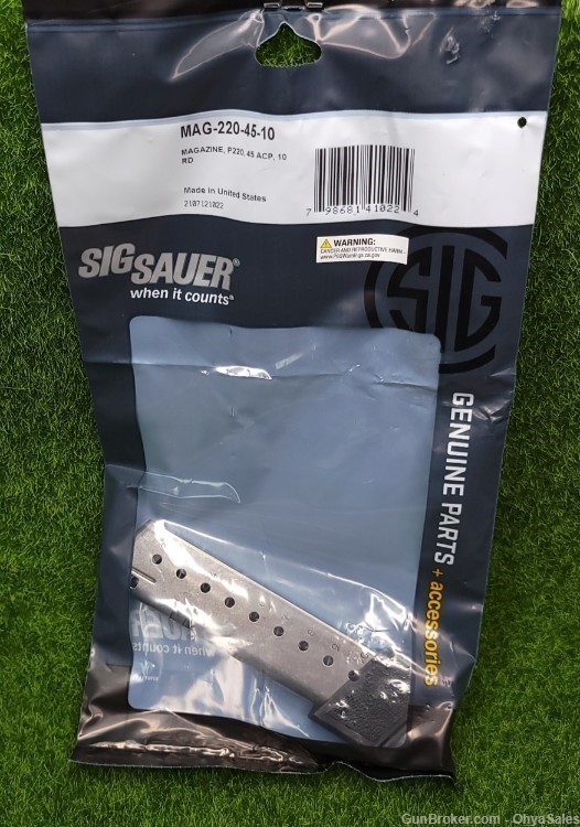 Sig Sauer P220 .45ACP 10 Round OEM Pistol Magazine - MAG-220-45-10-img-0
