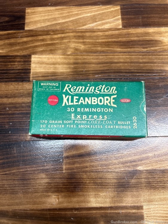 30 Remington Kleanbore FULL BOX ALL ORIGINAL-img-0