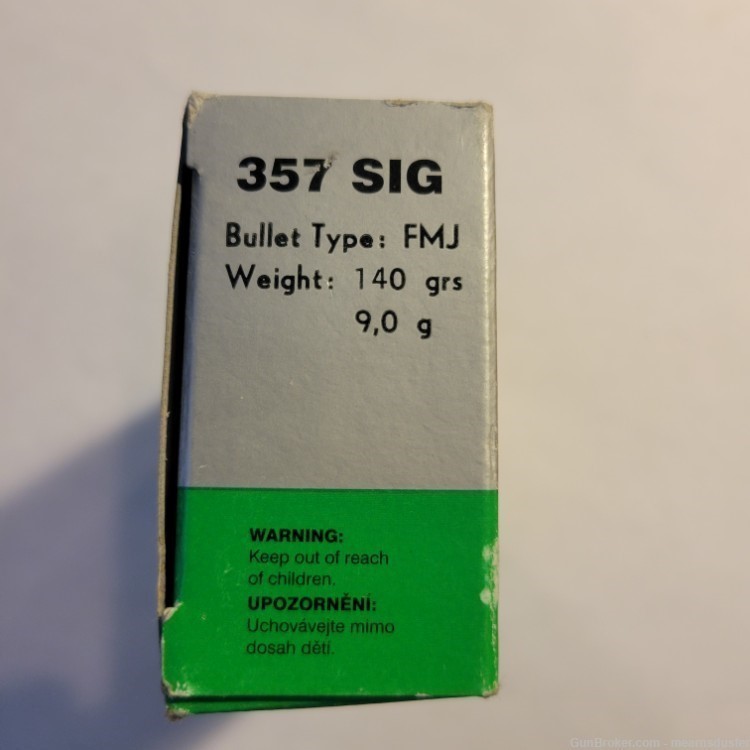 Seller & Bellot .357 SIG 140GR FMJ 50 Rounds-img-1