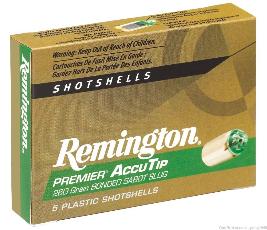 Remington Premier AccuTip 20ga 260gr Sabot Slug 20498 1900FPS 5rd Box-img-0