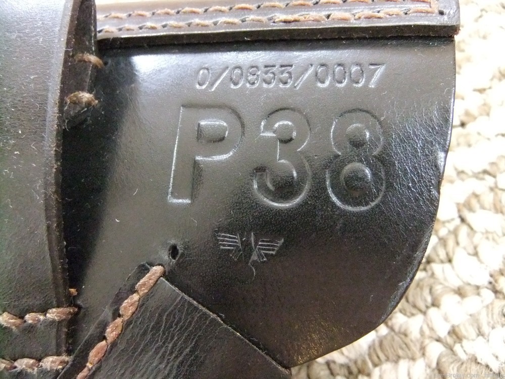 German Walther  P38  WW2  Police marked soft shell Holster P-38 1945-img-3