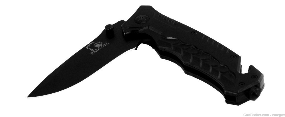 Tactical Rescue Knife Spring Assisted with Glass Breaker & Seat Belt Cutter-img-3