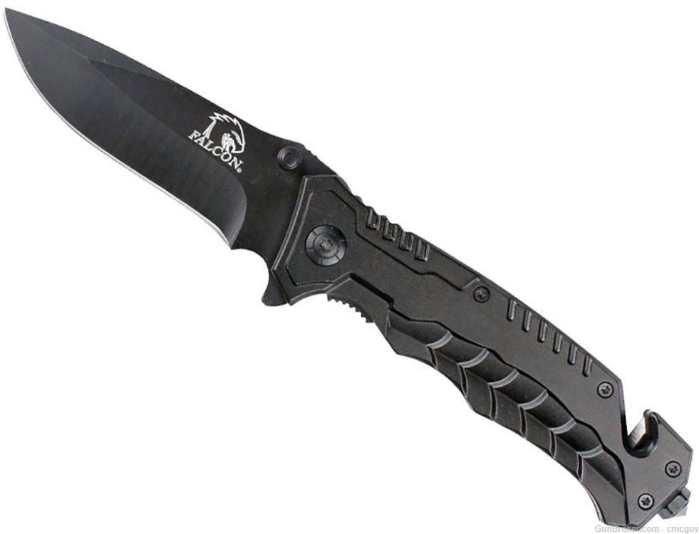 Tactical Rescue Knife Spring Assisted with Glass Breaker & Seat Belt Cutter-img-1