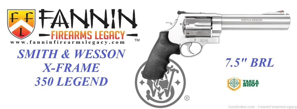 SMITH AND WESSON 350 LEGEND 13331 7.5" Brl SS 7 Shot X Frame S&W FREE SHIP-img-10