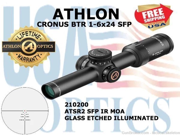 ATHLON, 210200, CRONUS 1-6x24, 24mm, ATSR2 SFP IR MOA RETICLE-img-0