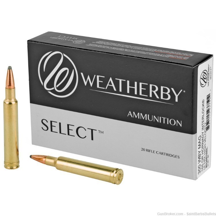 Weatherby Select .300 Wby. mag 165gr Hornady InterLock - 20 Rounds-img-0