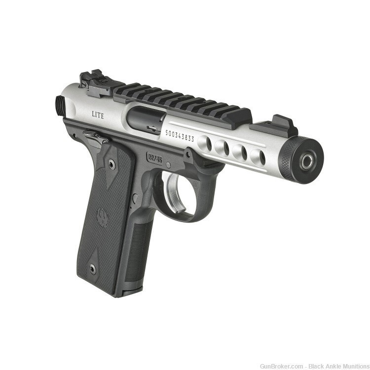 Ruger Mark IV 22/45 Lite Pistol, 22LR, 4.4", 10rd, Clear Anodized NIB 43945-img-0
