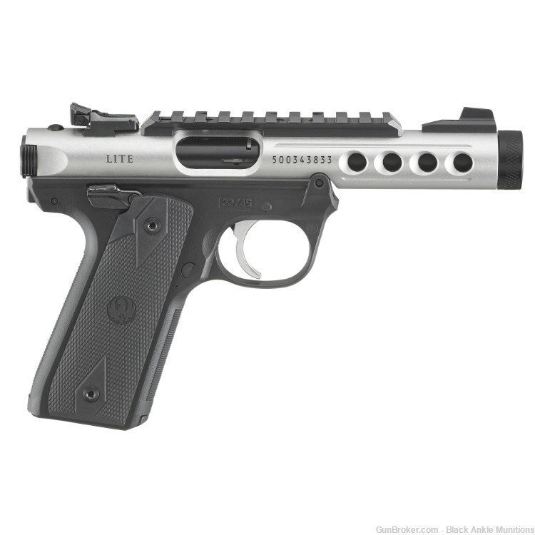 Ruger Mark IV 22/45 Lite Pistol, 22LR, 4.4", 10rd, Clear Anodized NIB 43945-img-1