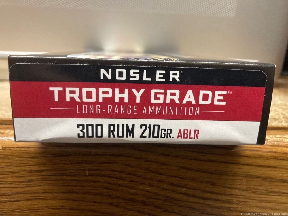 Nosler Trophy Grade 300 RUM 210 GR ABLR #60129 20 Rounds-img-0