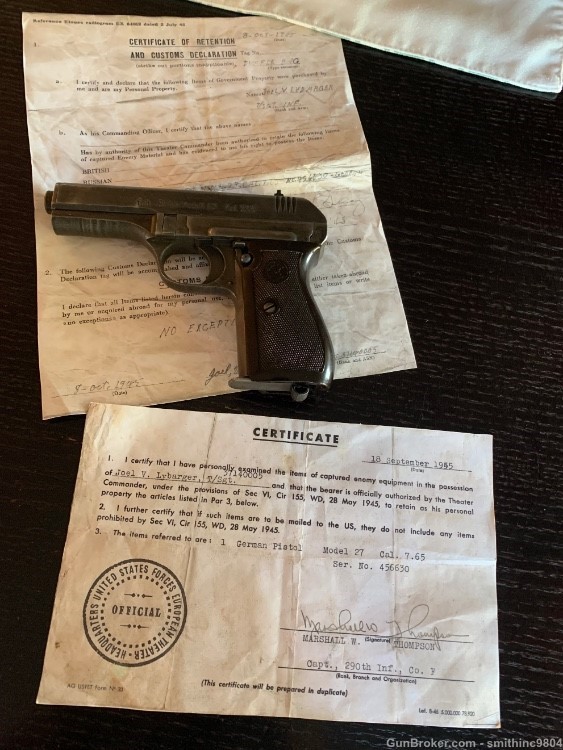 WW2 German Marked CZ27 Pistol Rig With Capture Papers-img-0