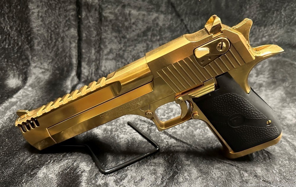 NEW CUSTOM 24KT GOLD PLATED MAGNUM RESEARCH, .50AE DESERT EAGLE *PORTED*-img-0