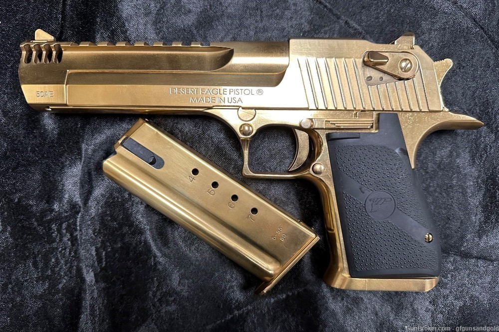 NEW CUSTOM 24KT GOLD PLATED MAGNUM RESEARCH, .50AE DESERT EAGLE *PORTED*-img-2