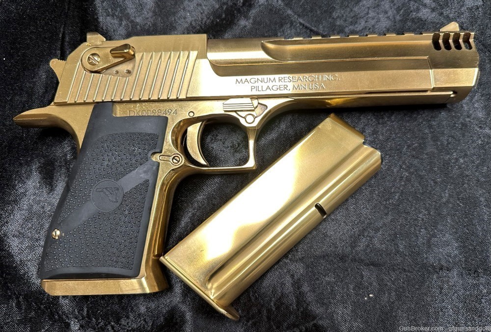 NEW CUSTOM 24KT GOLD PLATED MAGNUM RESEARCH, .50AE DESERT EAGLE *PORTED*-img-3