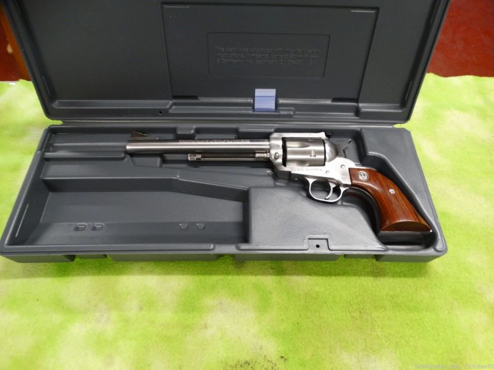 2005 Stainless Ruger Blackhawk 45LC 7.5" Clean in box-img-0