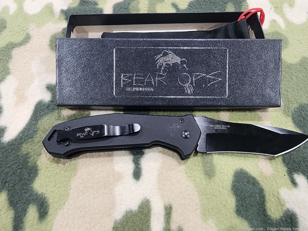 BEAR AND SON 5 Auto Bold Action V  Black G10 Handle w/ Black Blade AC-550-img-1
