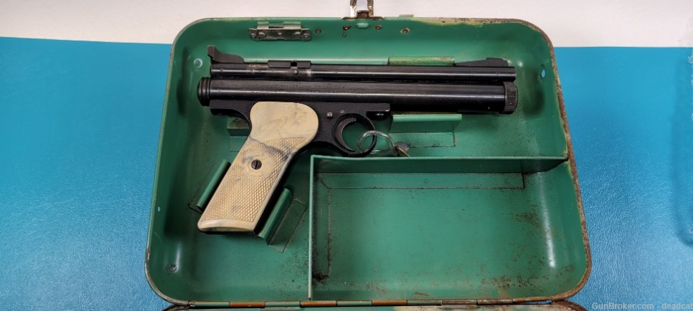 Hawthorne Crosman Model 150 Air Gun Gas Pistol Metal Case + Provenance    -img-12