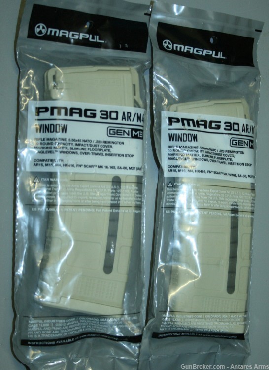 (2) SAND Magpul M3 WINDOW PMAG Mag Magazines AR-15 5.56x45 30rd Mags-img-0