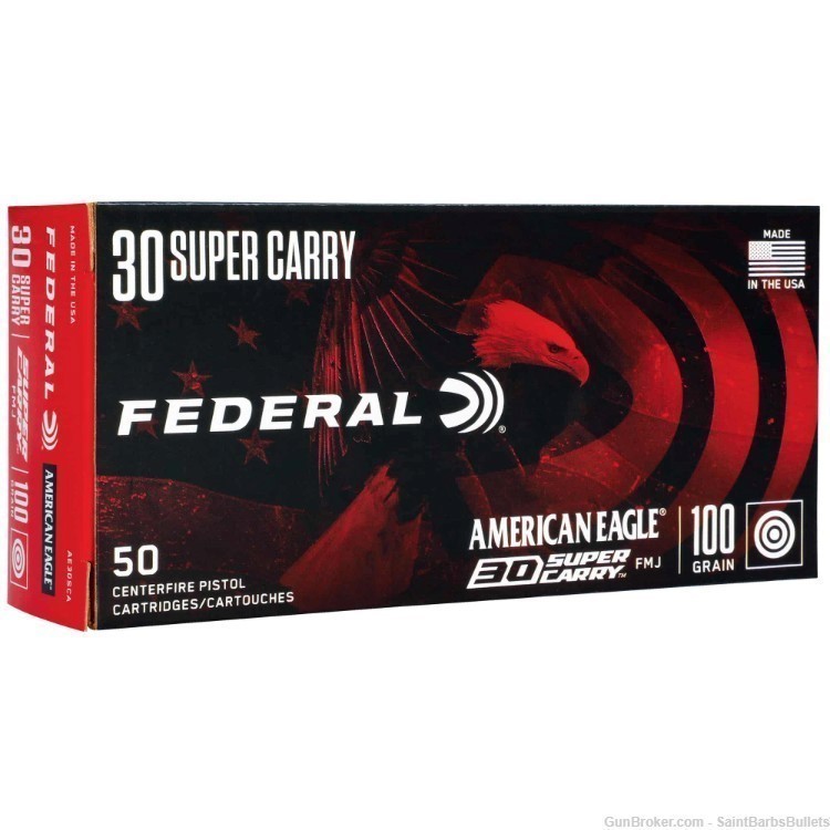 Federal American Eagle 30 Super Carry 100gr FMJ - 50 Rounds-img-0
