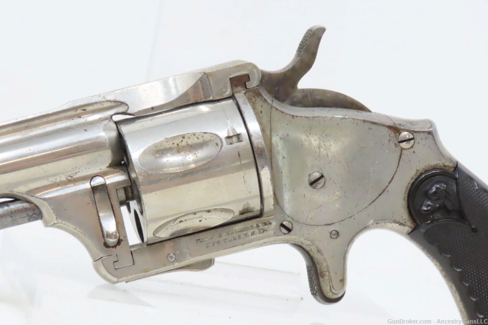 c1880 MERWIN & HULBERT .38 S&W 5-Shot Revolver MH&Co Cocker Spaniel Antique-img-3