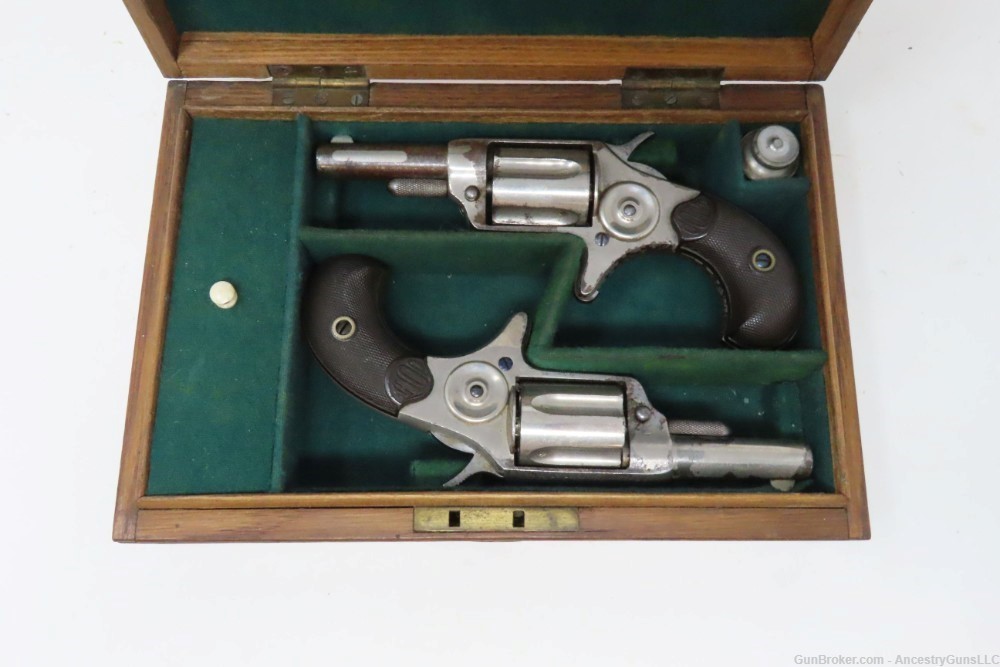 CASED PAIR /London Retailer Marked Antique COLT NEW LINE .32 Cal. Revolvers-img-2
