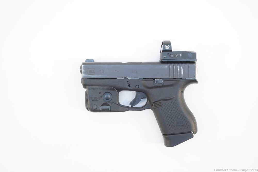 Glock 43 9mm 6-rd. w/ Vortex Venom, Streamlgiht TLR-6, IWB Holster, 2x mags-img-1