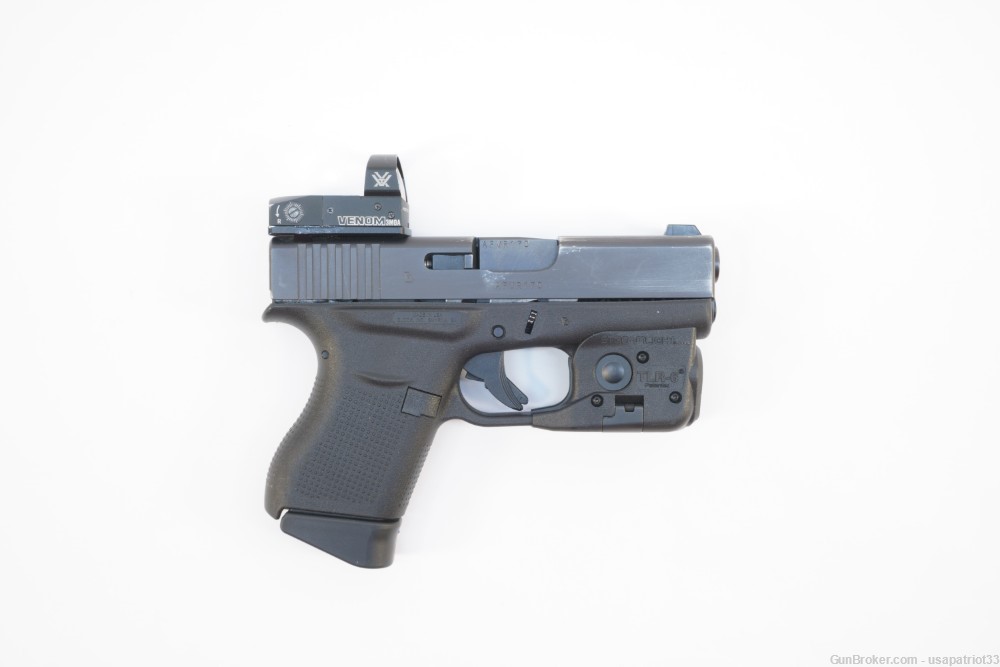Glock 43 9mm 6-rd. w/ Vortex Venom, Streamlgiht TLR-6, IWB Holster, 2x mags-img-2
