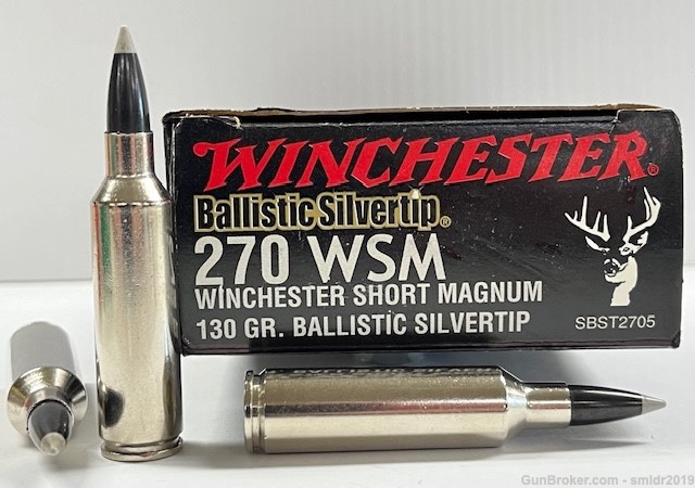 21 Rounds Winchester Supreme 270 WSM 130gr Ballistic Silvertip Nice!-img-0