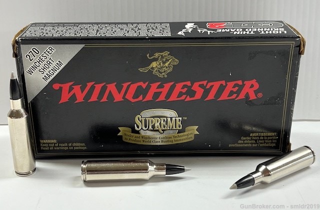 21 Rounds Winchester Supreme 270 WSM 130gr Ballistic Silvertip Nice!-img-1