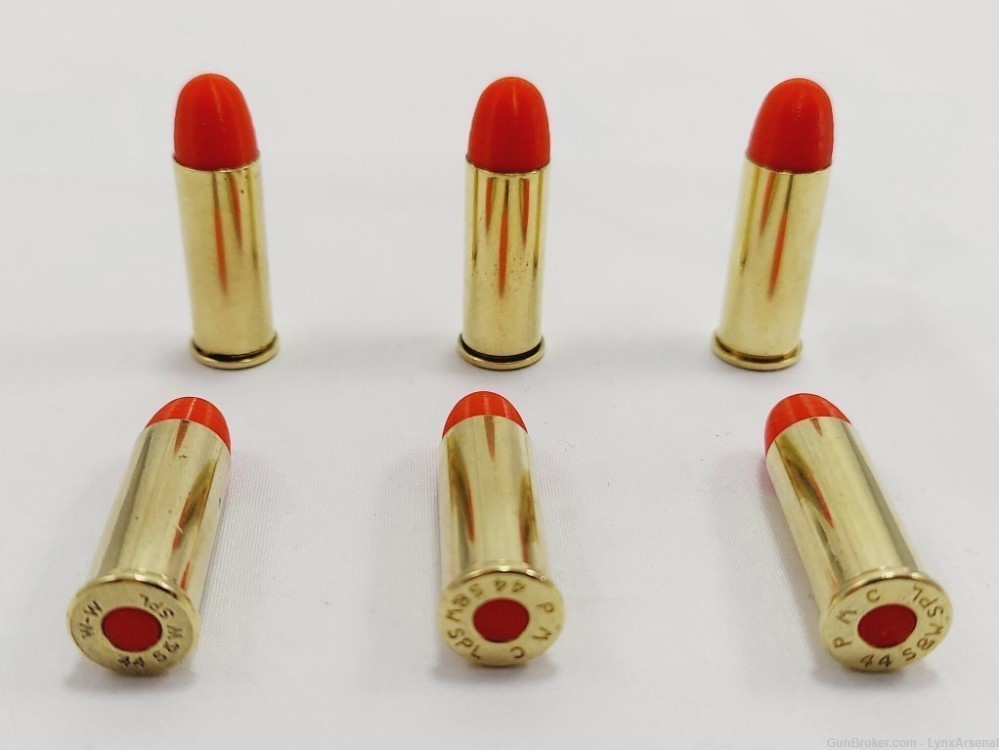 44 Special Brass Snap caps / Dummy Training Rounds - Set of 6 - Red-img-0