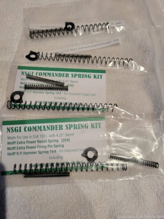 CUSTOM WOLFF SPRING KIT w/20, 22, 24, 26# RECOIL for 1911 COMMANDER W/4.25 -img-0