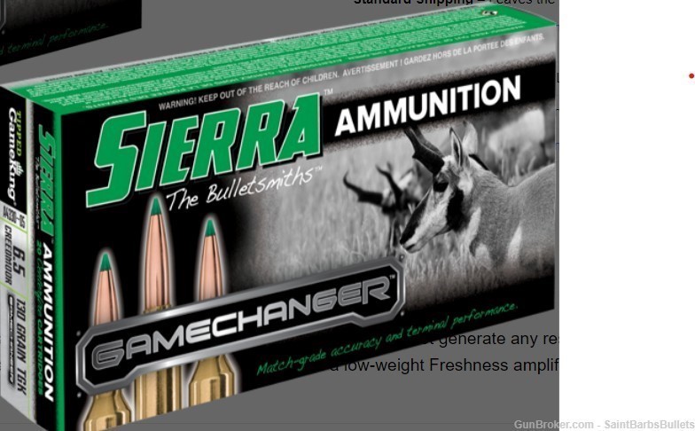 Sierra GameChanger 6.5mm Creedmoor 140 Grain Tipped GameKing - 20 Rounds-img-0