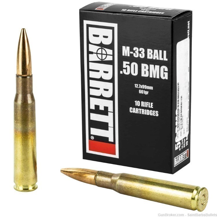 Barrett 50 BMG 661gr M33 Ball - 10 Rounds-img-0