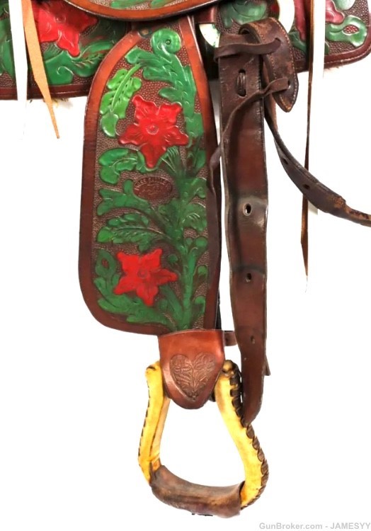 Wild West VINTAGE FOUR COLOR TRICK SADDLE STAMPED MOSS CHANUTE.-img-5