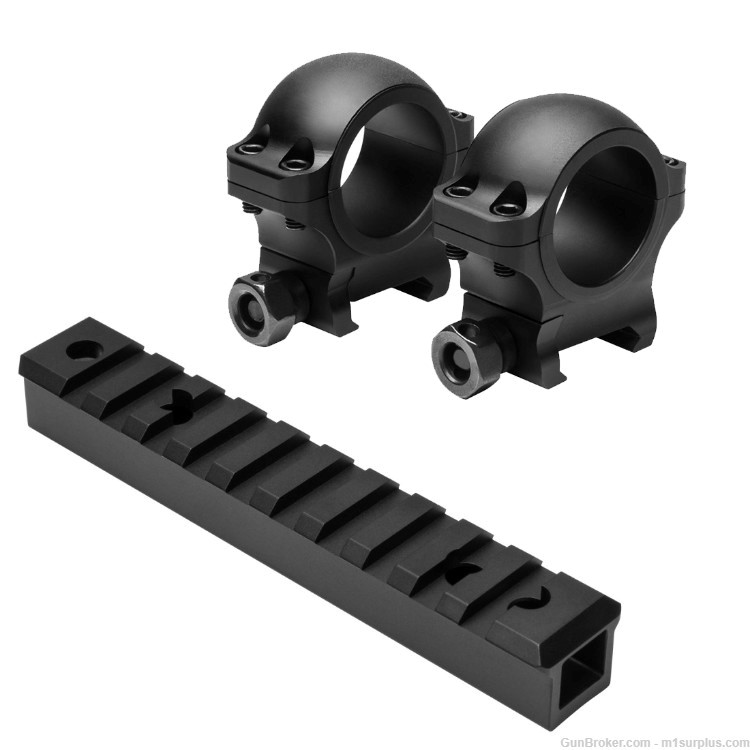 Picatinny See-Through Scope Rail + Low Ring Mounts for Ruger 10/22 Rifle-img-0
